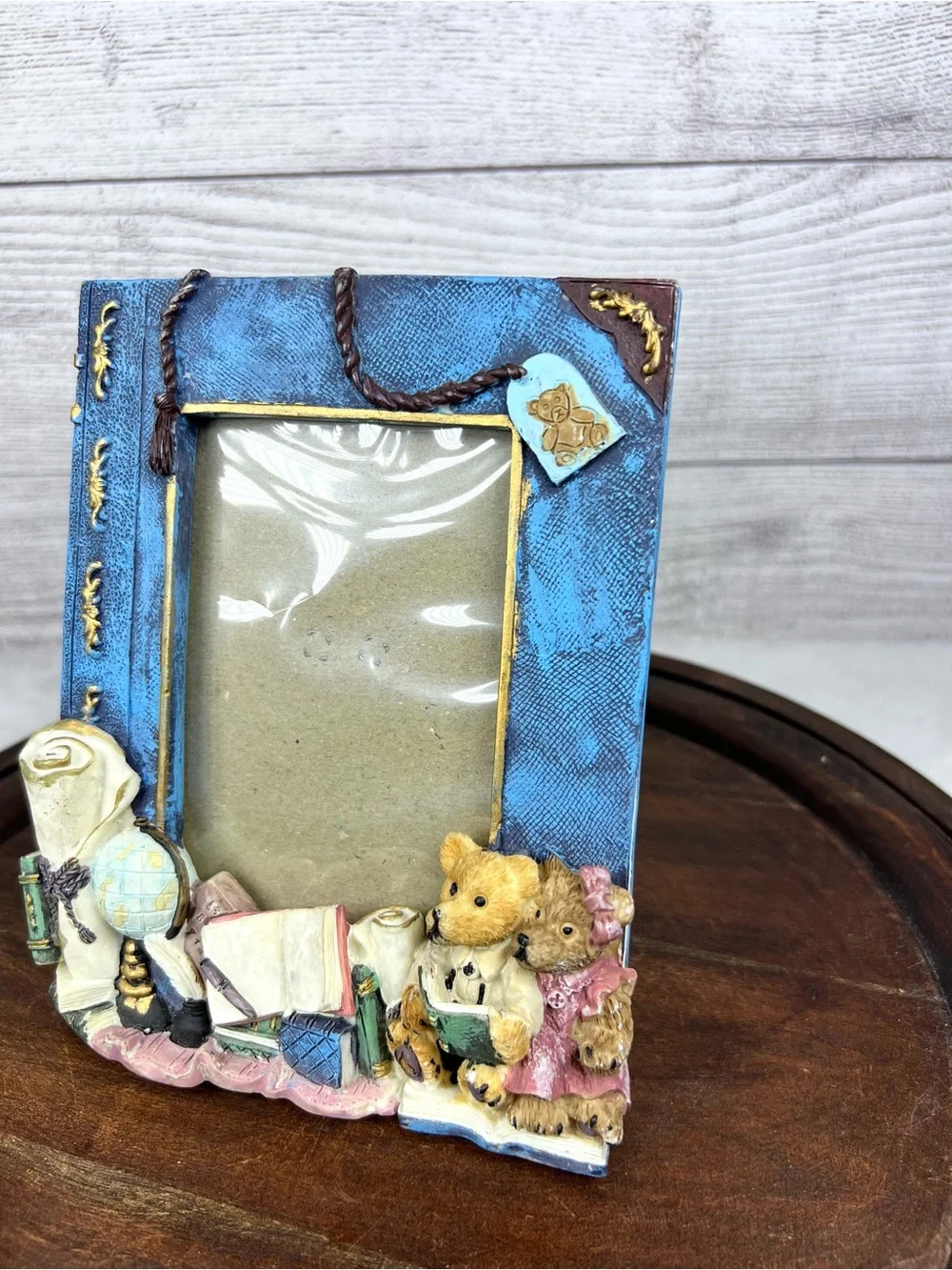 Vintage 3D Teddy Bear Small Photo Frame 90’s Cottagecore Whimsical Decor Retro